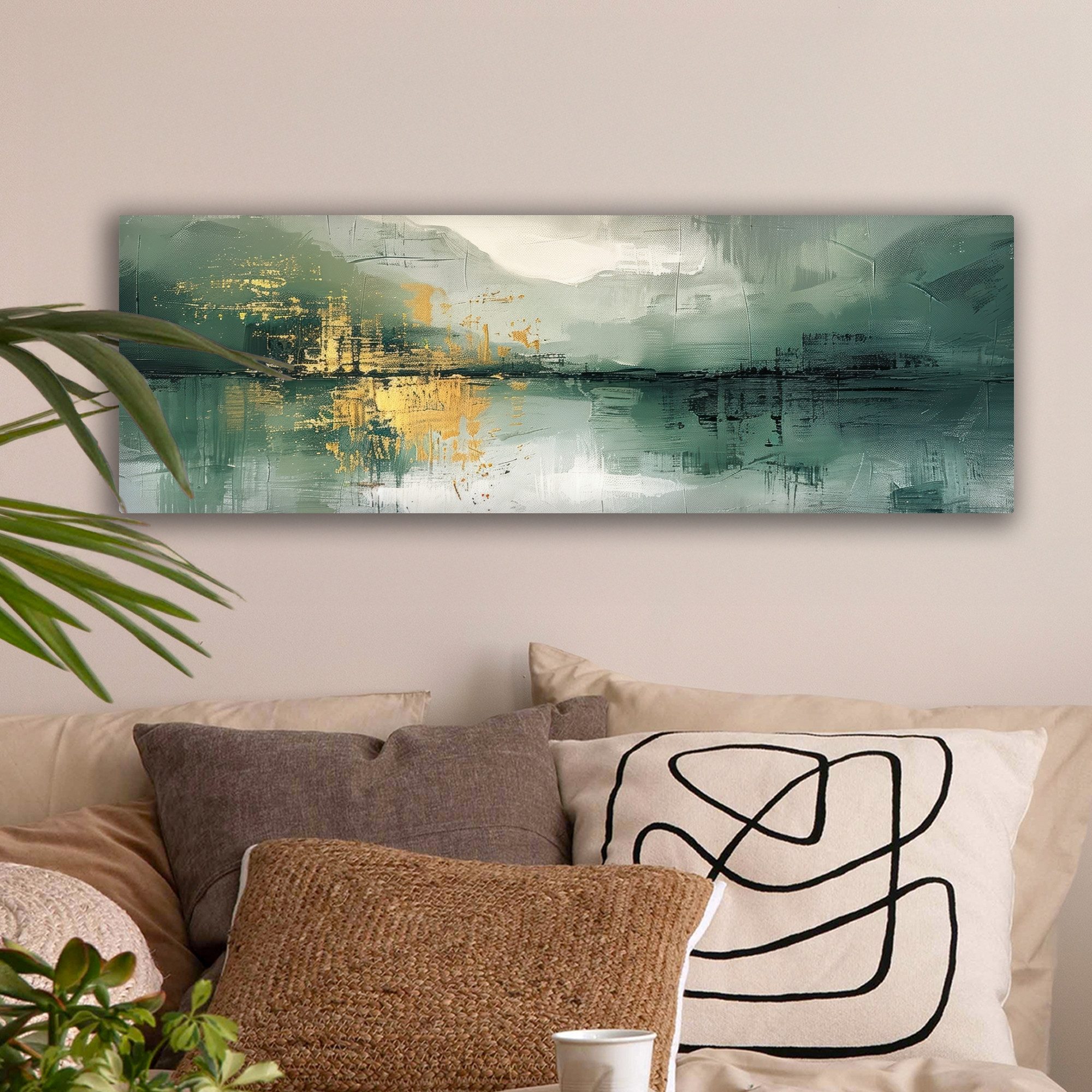 OneMillionCanvasses® Leinwandbild Panorama Grün - Modern günstig online kaufen