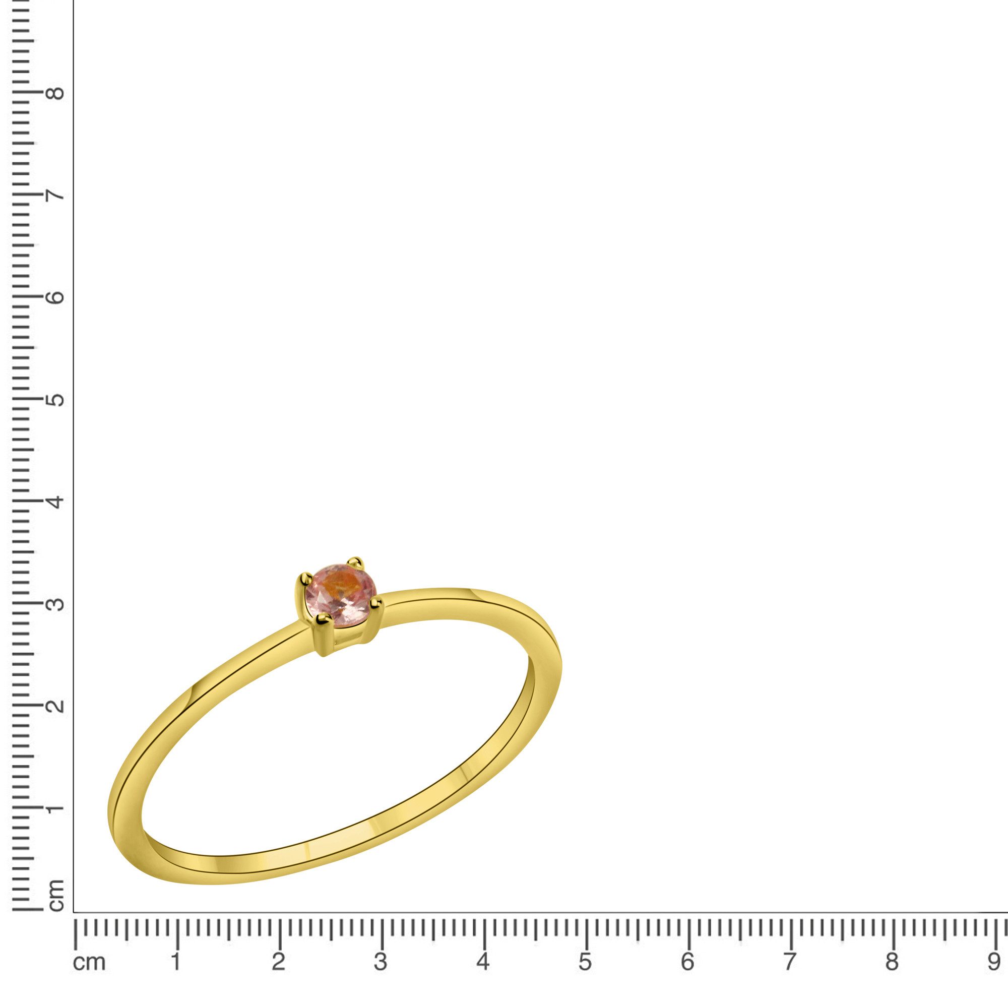 Fascination by Ellen K. Fingerring Gold 375 mit echtem pinken Saphir 3mm günstig online kaufen
