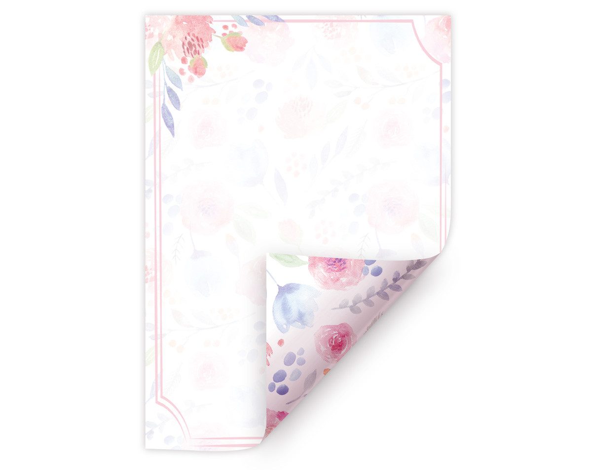 JUNAPACK Канцелярские товары A4 Firmenpost Briefbögen lose Druckerpapier Blumen Ostern Briefpost, Edles DIN A4 Канцелярские товары – Beidseitig bedruckt & vielseitig nutzbar