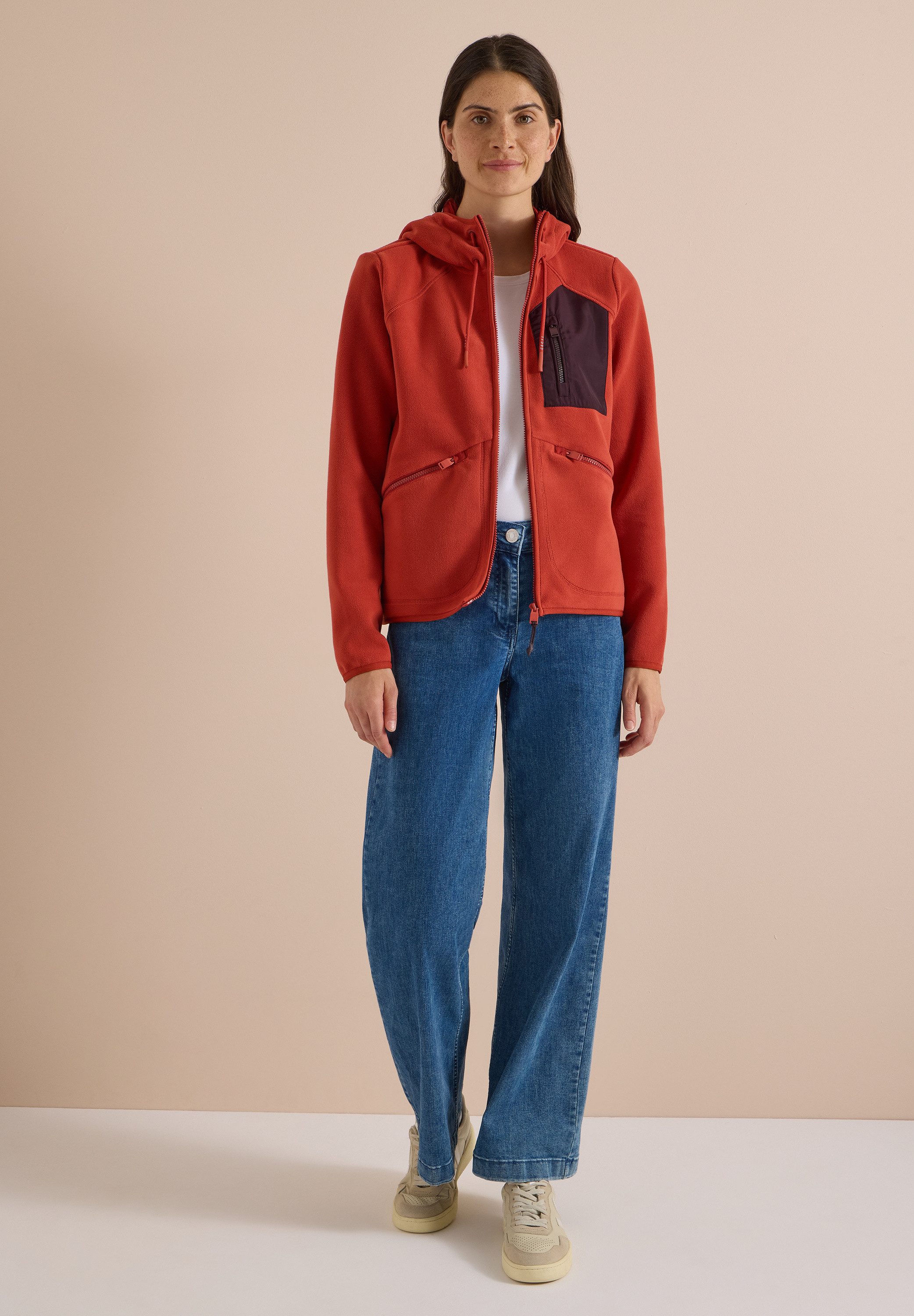 CECIL Fleecejacke in Unifarbe