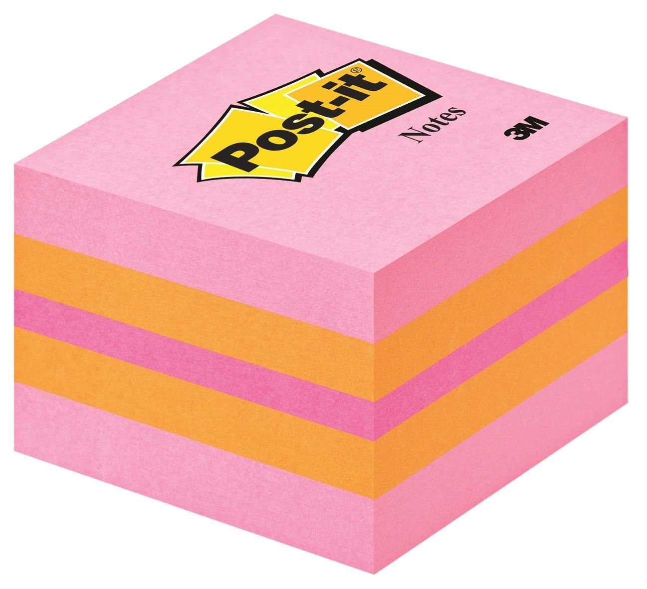 Post-it® Haftnotizblock Post-it Haftnotiz-Würfel Mini, 51 x 51 mm, pinktöne/orange