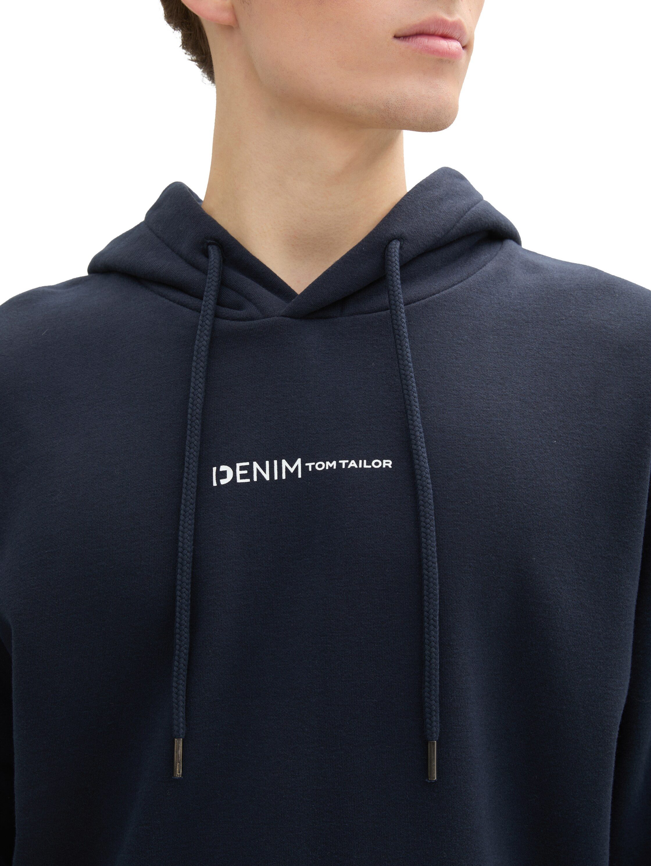 TOM TAILOR Denim Sweatshirt mit Kapuze und Logo-Print