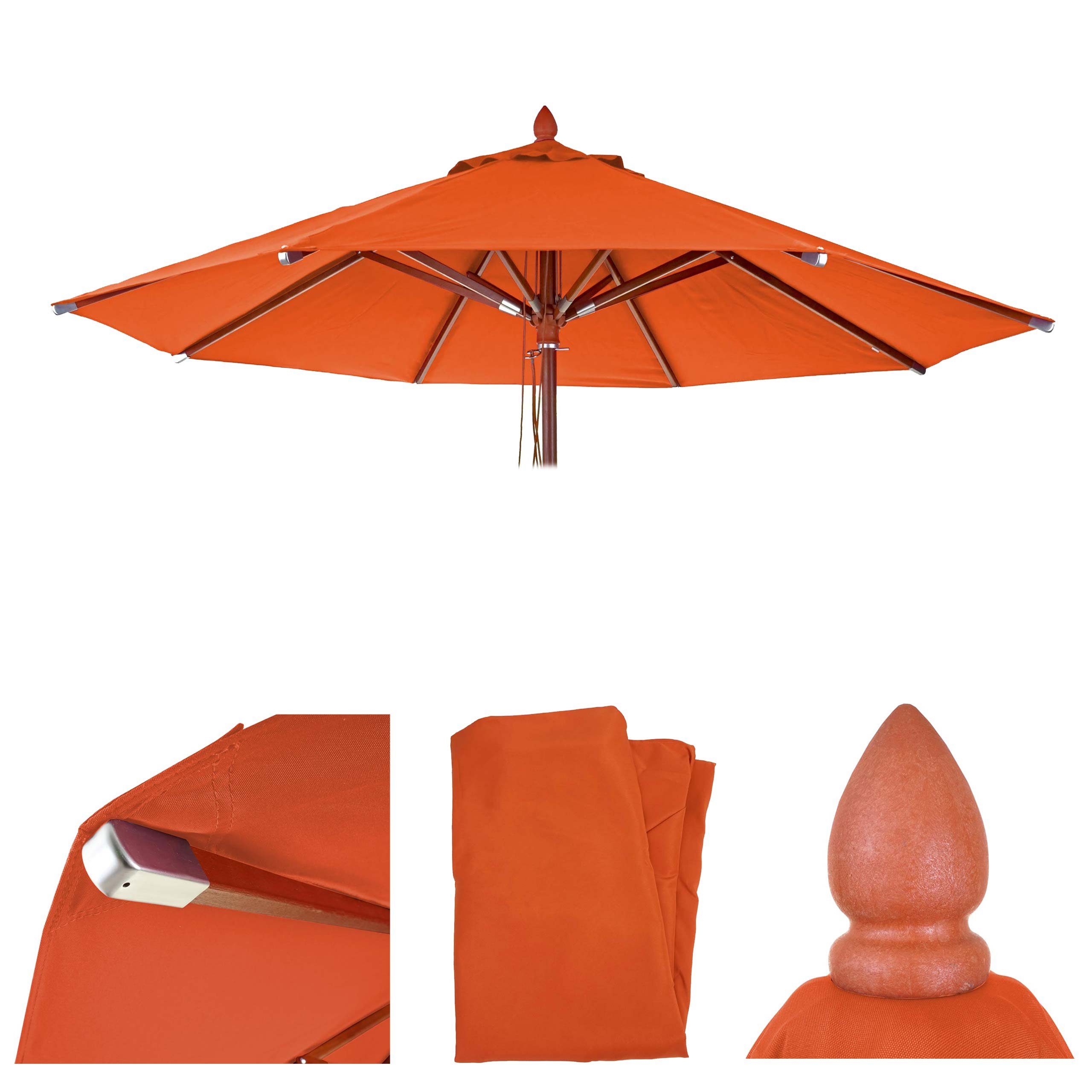 MCW Ersatzschirmbespannung MCW-C57-B-H, 400x400 cm, Ø 400 cm, Wasserabweisender Stoff, Luftzirkulationshaube zur Wärmeregulierung