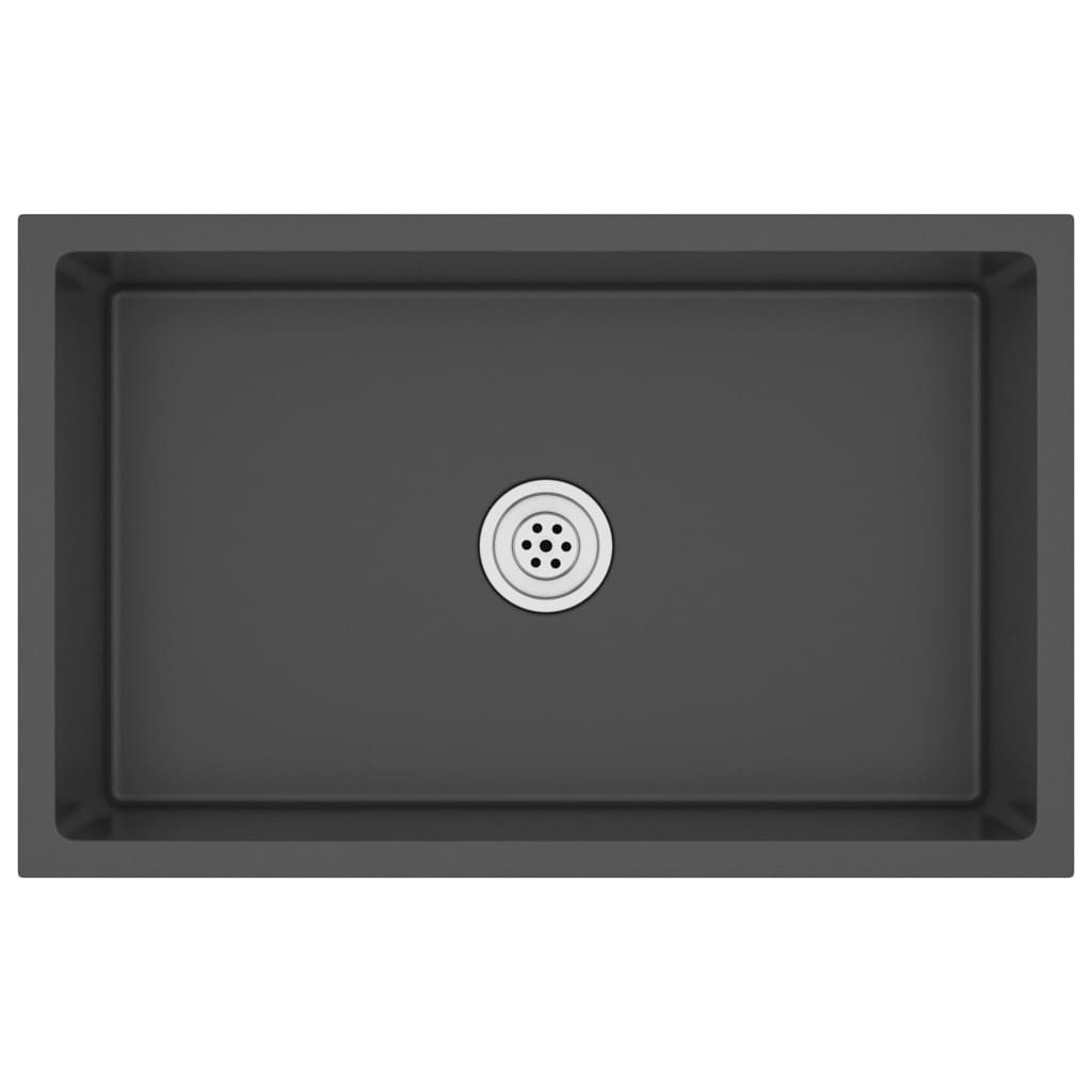 vidaXL Кухниspüle Spüle Spülbecken Einbauspüle Кухниspüle Edelstahl Spüle Schwarz 70x44, 70/44 cm