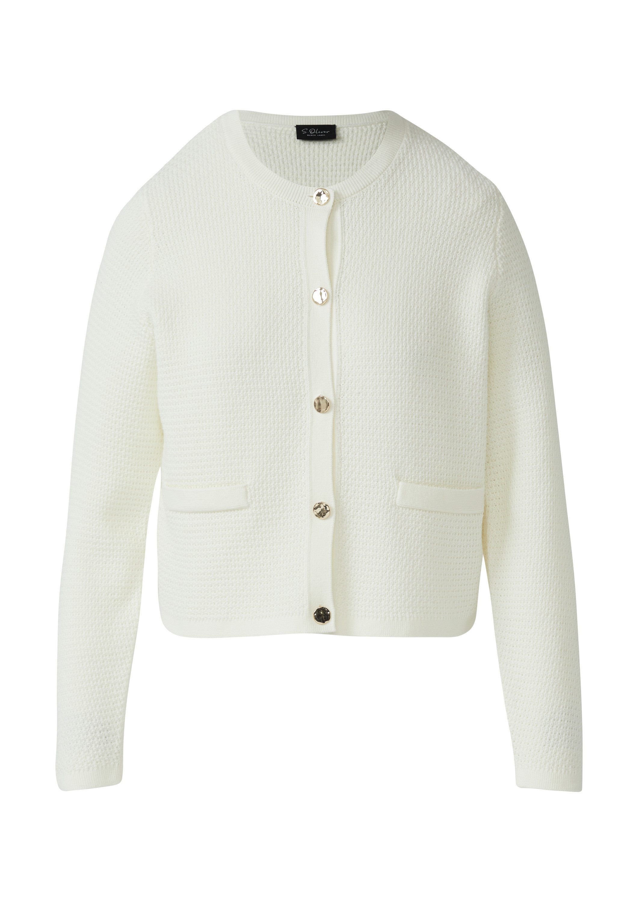 s.Oliver Cardigan Strickjacke Cardigan aus Baumwollmix mit Ziertaschen günstig online kaufen