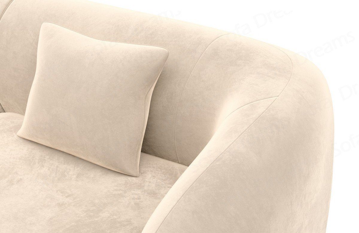 Dreams Sofa Polster beige02 Marbella L Design Sofa Stoffsofa, Ecksofa Form Samtstoff Loungesofa