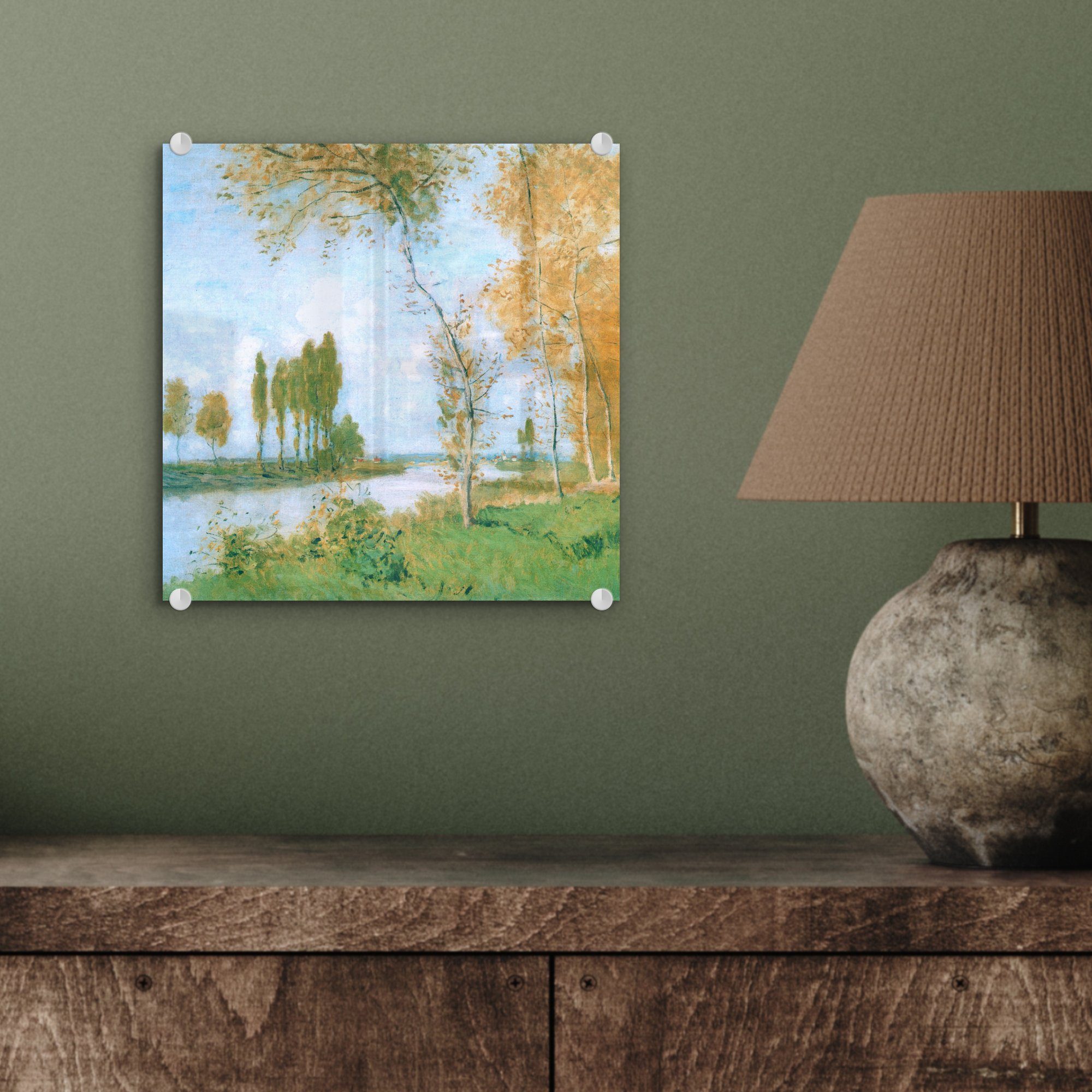 - Monet, Foto - MuchoWow (1 Wanddekoration Bilder in auf Acrylglasbild Wandbild Frühling auf Glas - Claude St), Glasbilder - Argenteuil Glas
