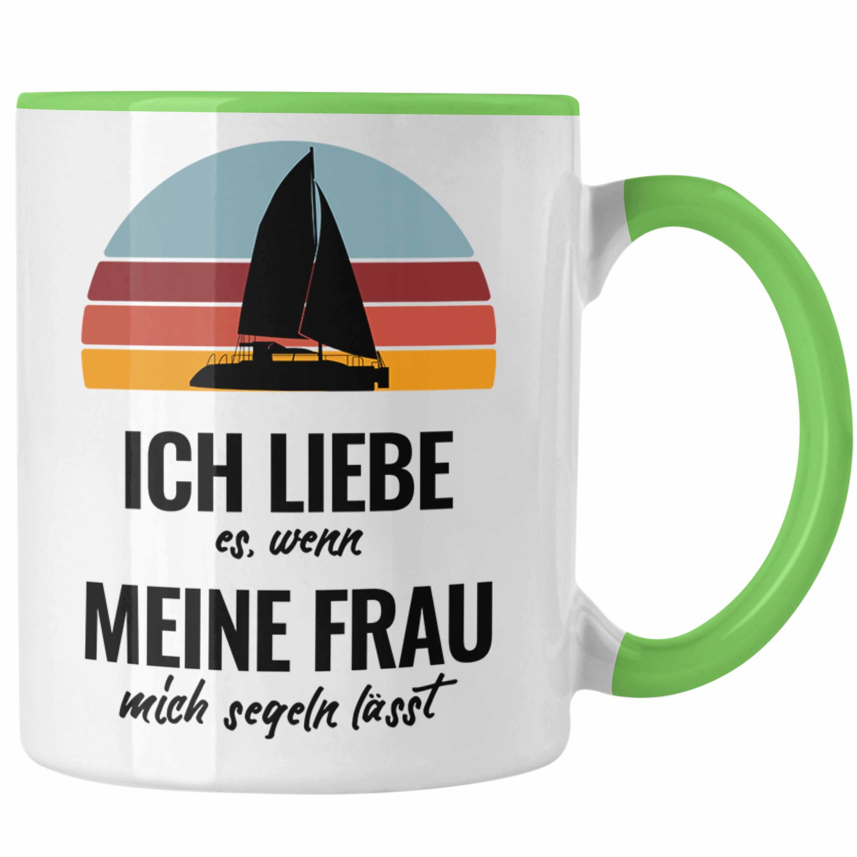 Trendation Tasse Trendation - Segeln Geschenk Tasse Mir Reichts Ich Geh Segeln Geschenkidee für Segler Kaffeetasse Besonders Segelboot Männer Grün