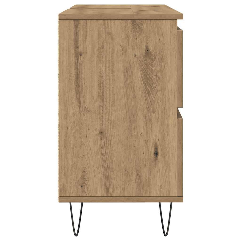 vidaXL Badezimmer-Set Badschrank Artisan-Eiche 80x33x60 cm Holzwerkstoff, (1-St) – Bild 5 von 5
