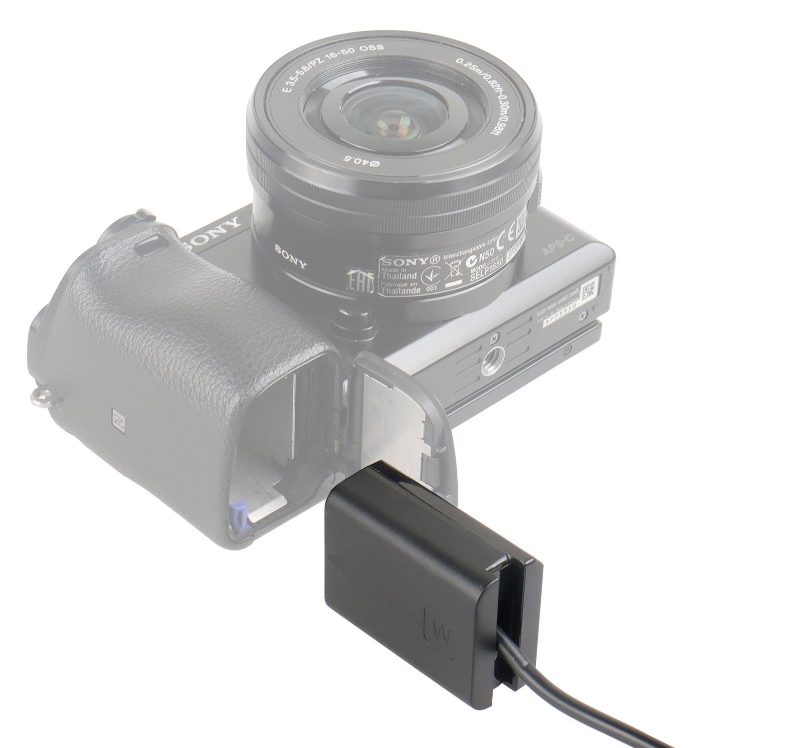 ayex DC-Coupler für Sony Kameras Kamera-Akku Akku-Dummy NP-FW50 für mit V-Mount