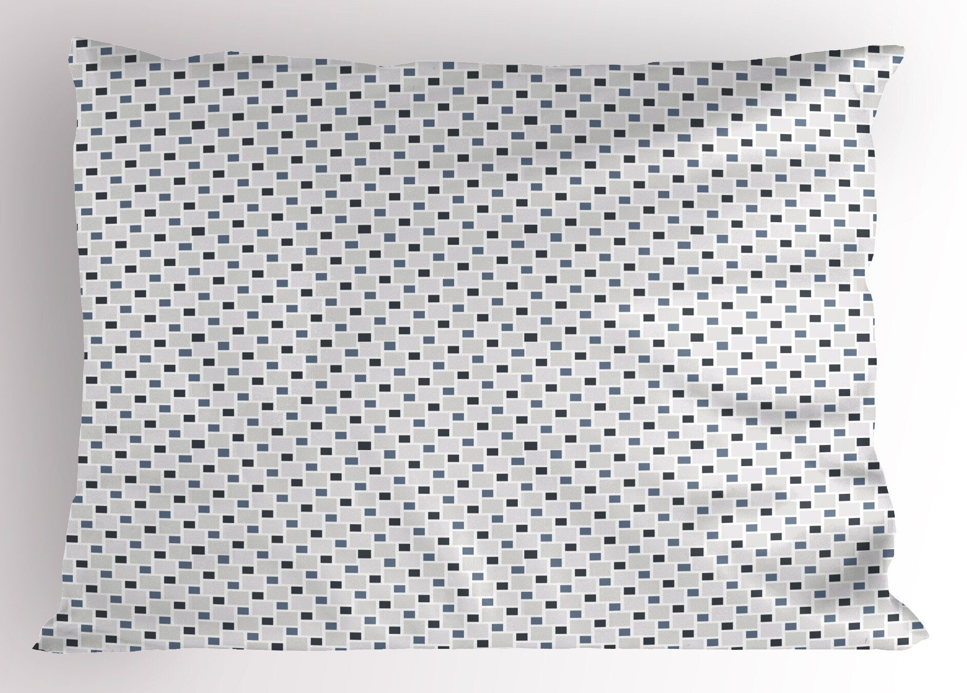 Kissenbezüge Dekorativer Queen Grid (1 Stück), Size Kopfkissenbezug, Squares Abakuhaus Farben Gedruckter Gedämpfte Geometric