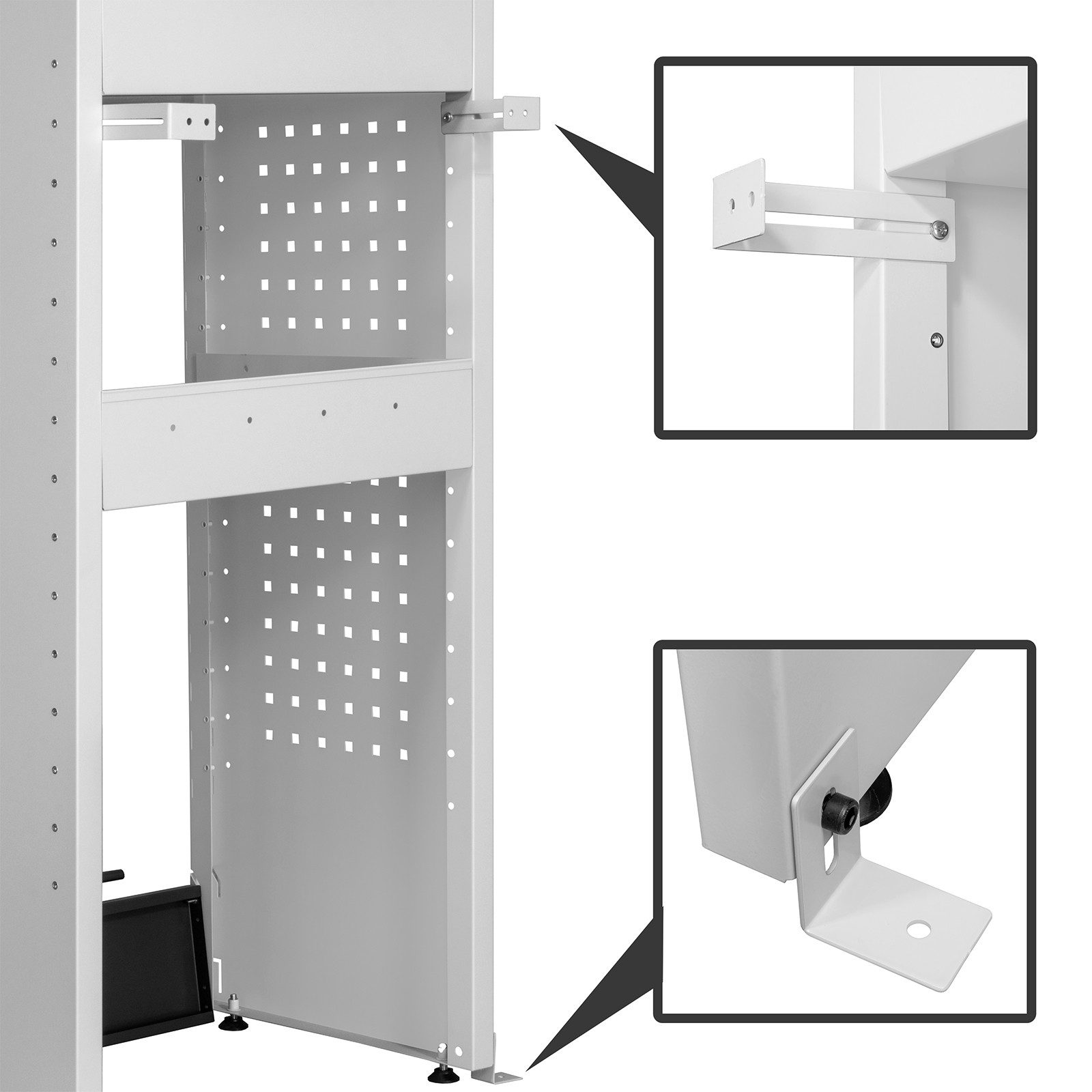 PROREGAL® Standregal Fahrzeugregal KFZ, 2 Ebenen, HxBxT 110x144x40cm, Lichtgrau/Anthrazit – Bild 4 von 5