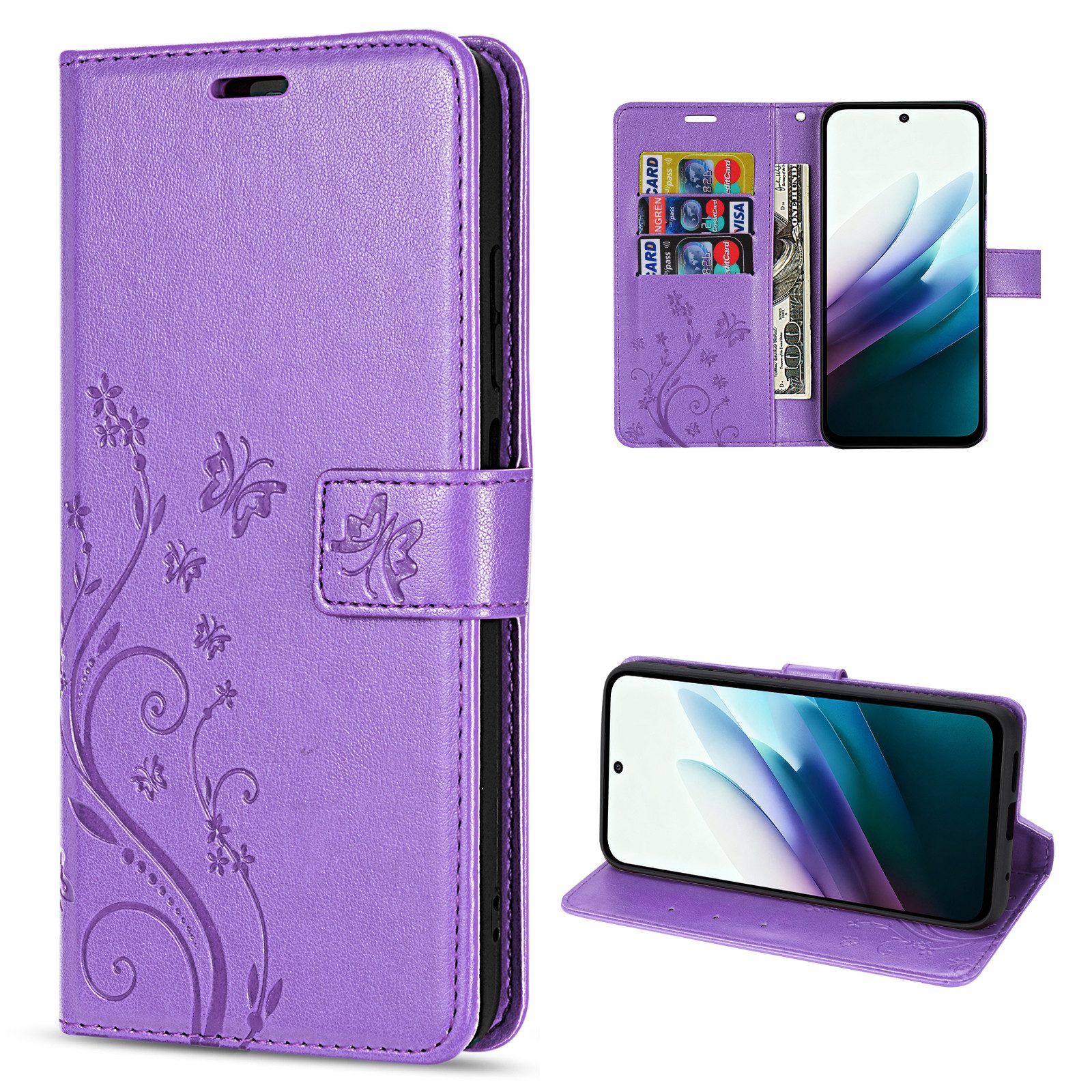 betterfon Handyhülle Handytasche für Xiaomi Redmi 15 4G / 5G Klapphülle mit Kartenfächern, Bookstyle-Hülle: Magnetverschluss 3 Kartenfächer & Standfunktion