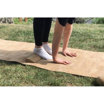 Kork-Deko.de Yogablock langer Yogakeil aus nachhaltigem Kork für verschiedene Übungen