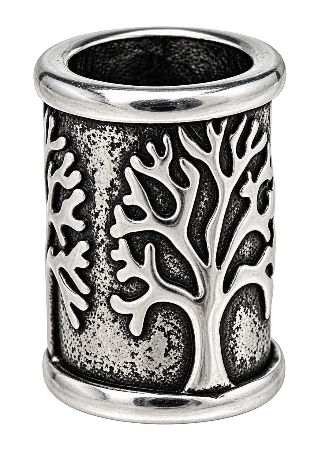 Kiss of Leather Schleier Bartperle Lebensbaum Baum Haarperle Edelstahl Yggdrasil 7 mm