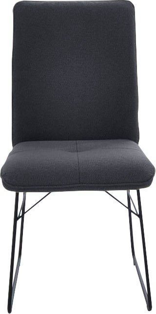 K+W Komfort & Wohnen Kufenstuhl (1 St), Drahtgestell in Metall schwarz, Griff am Rücken, Steppung im Sitz