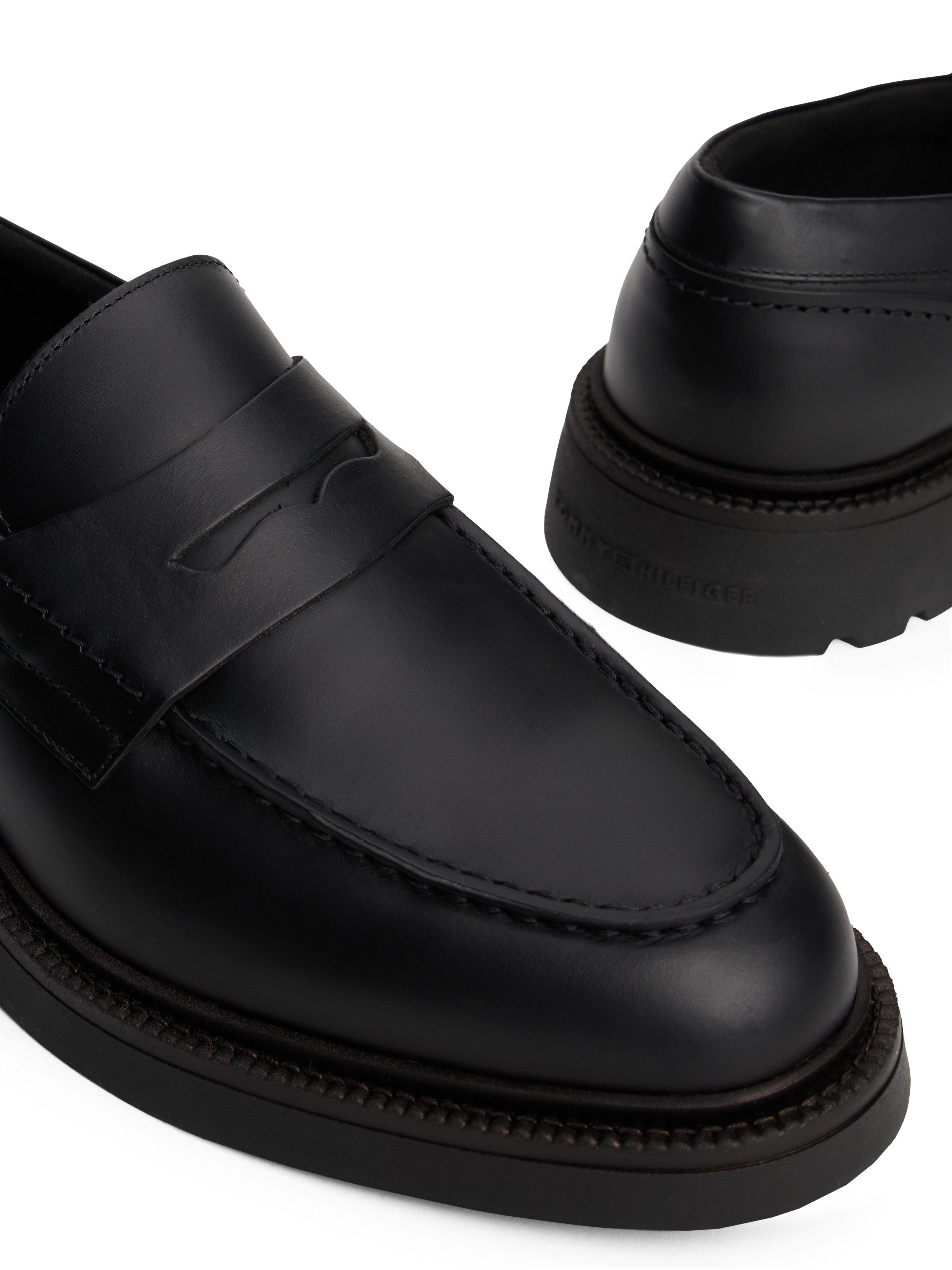 Tommy Hilfiger HILFIGER COMFORT LWT LTH LOAFER Slipper, Abendschuh, Loafer, Businessschuh mit abgesteppter Naht