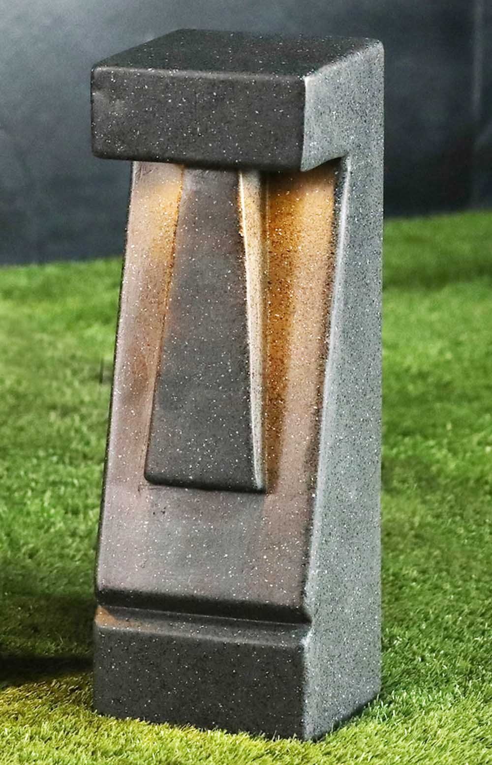 warmweiß beleuchtet, LED integriert, Solarleuchte Gartenfigur Moai Garten Figur fest Statue Solarlampe Arnusa Deko LED