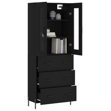 furnicato Sideboard Highboard Schwarz 69,5x34x180 cm Holzwerkstoff