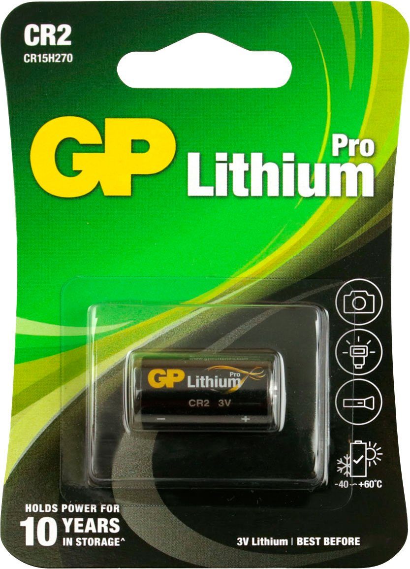 GP Batteries 1 Stck CR2 Lithium Pro Batterie, (1 St), Temperaturbereich -40  bis +60 °C