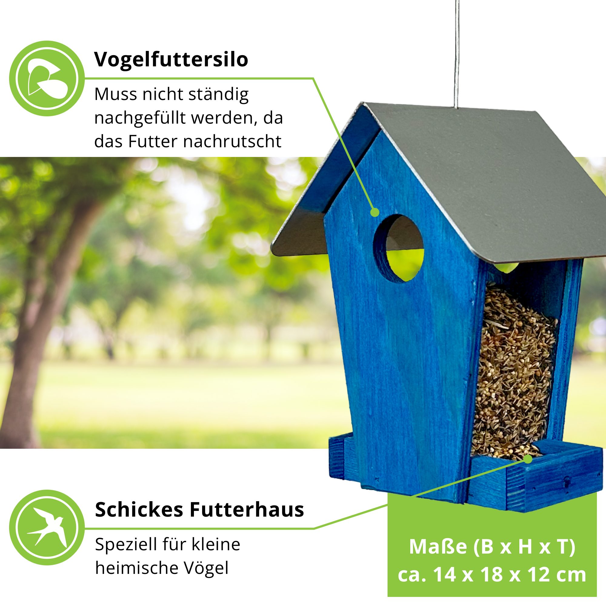 gartenetage Vogelhaus Streufuttersilo Schweden – Bunte Vogelfütterung für I günstig online kaufen