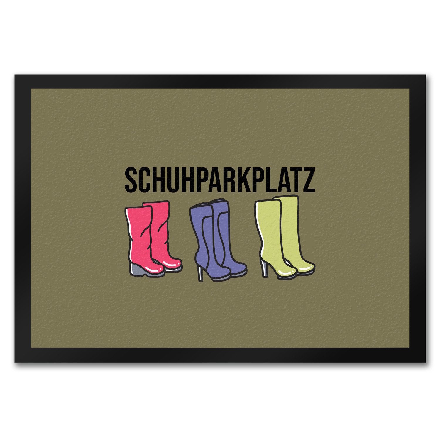 Fußmatte Schuhparkplatz Fußmatte in 35x50 cm in braun mit Schuhmotiv für Frauen