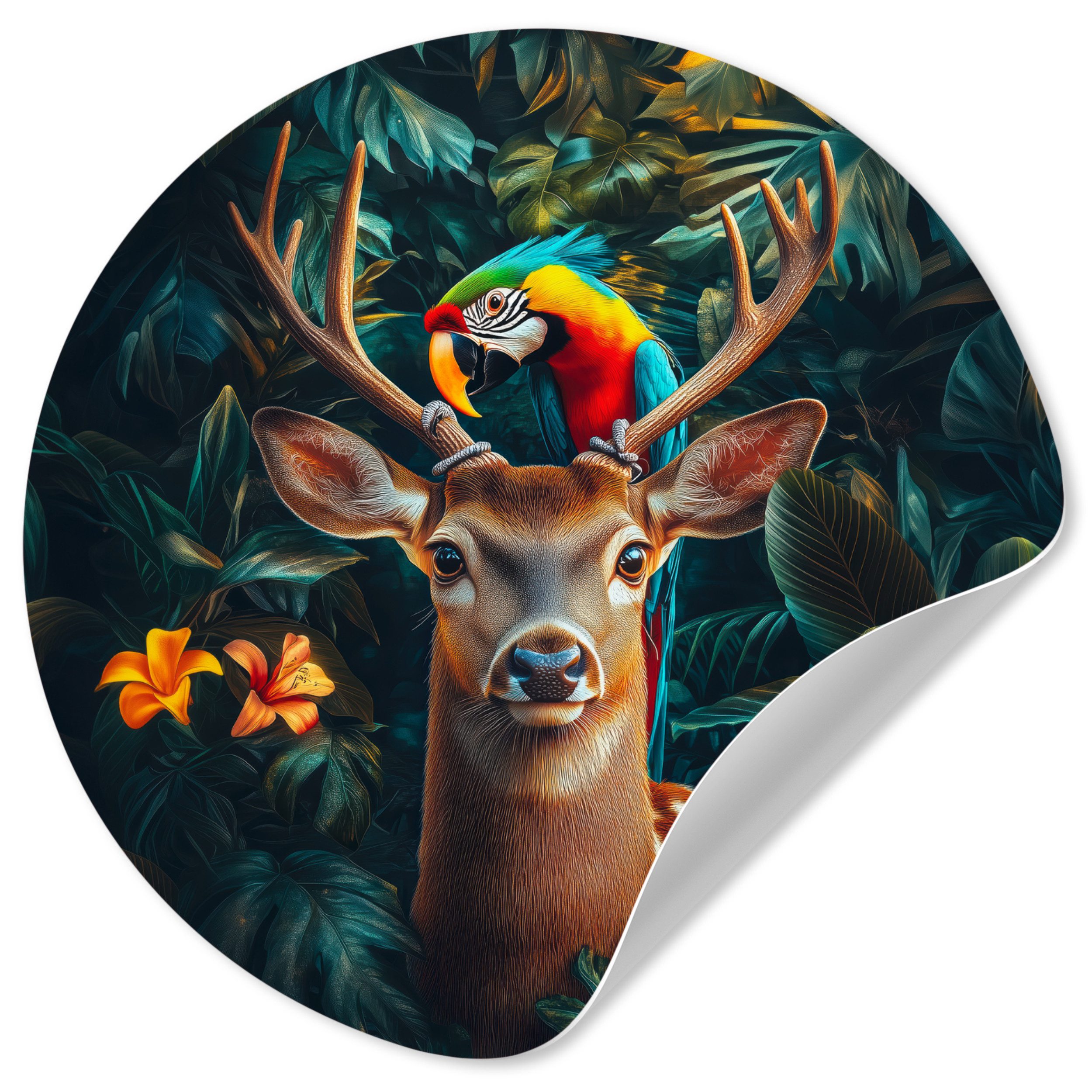 MuchoWow Wandsticker Hirsche - Papagei - günstig online kaufen