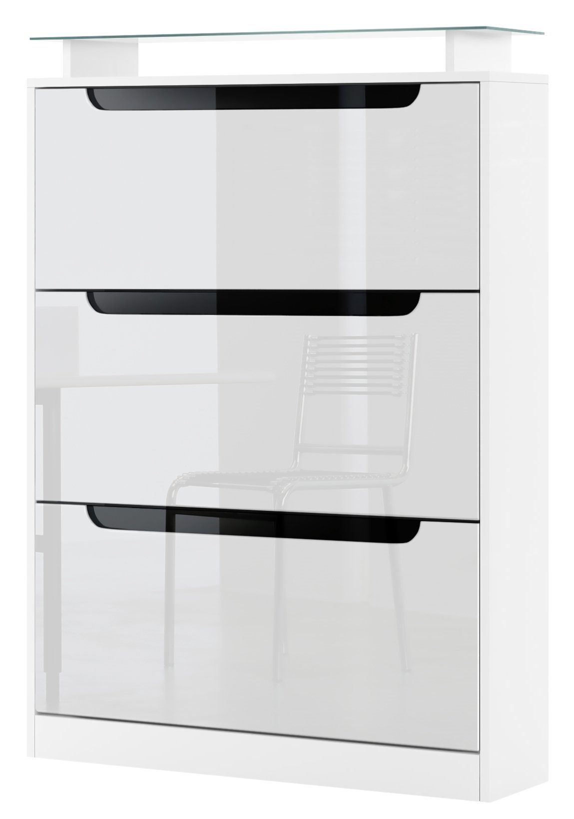 Vladon Schuhschrank Space (Schuhkipper, für 24 Paar Schuhe mit 3 Klappen un günstig online kaufen