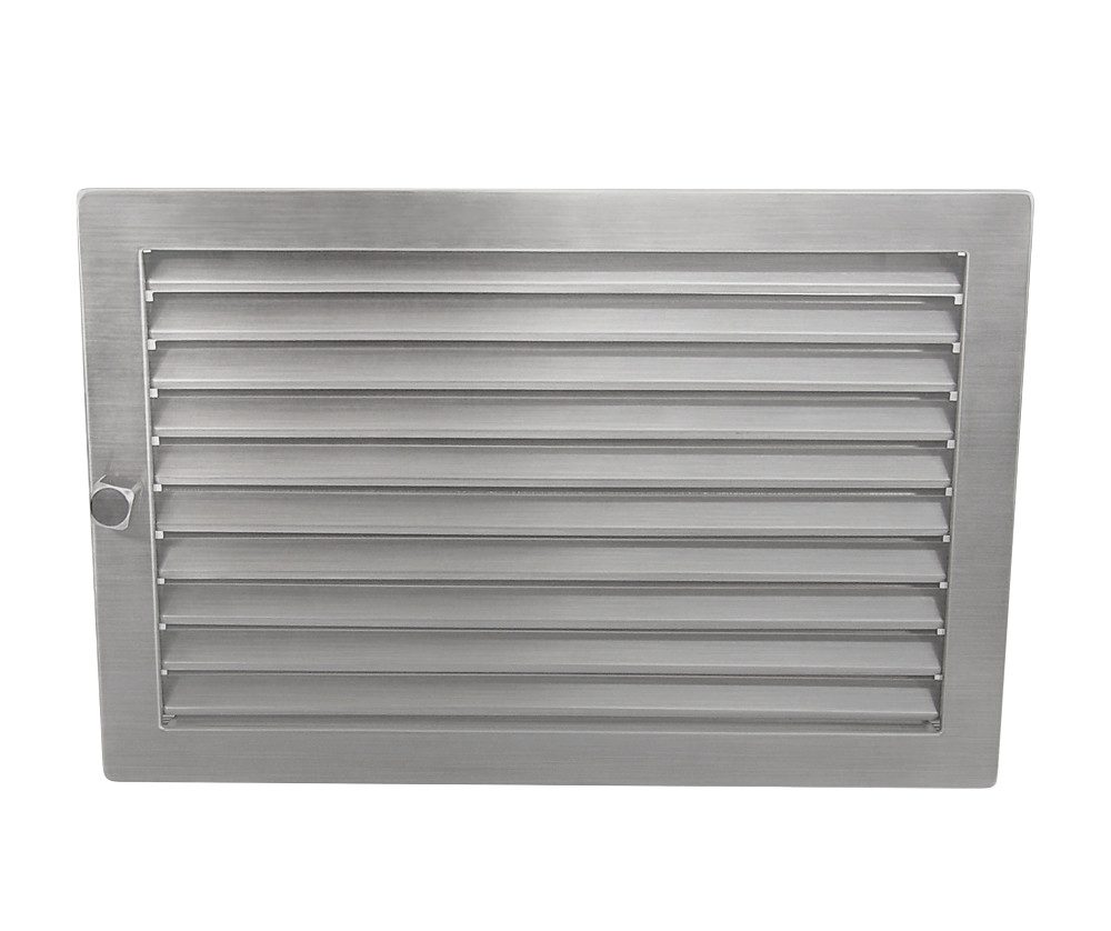 CB-TEC Lüftungsgitter Warmluftgitter WG 3523 ES Edelstahl matt 350 x 230mm Lüftungsgitter, Regulierbare Edelstahl Lamellen – Bild 3 von 4