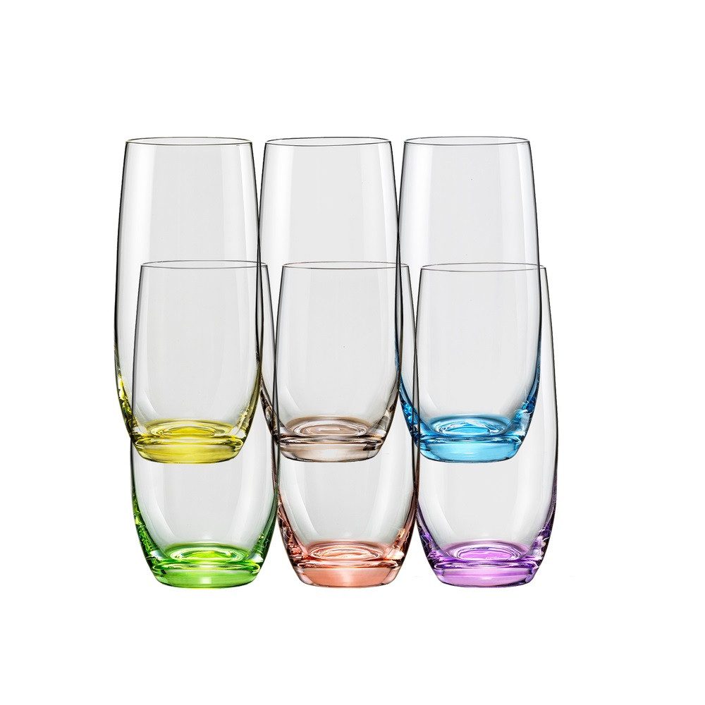 Longdrinkglas Longdrinks Rainbow 350 ml 6er Set