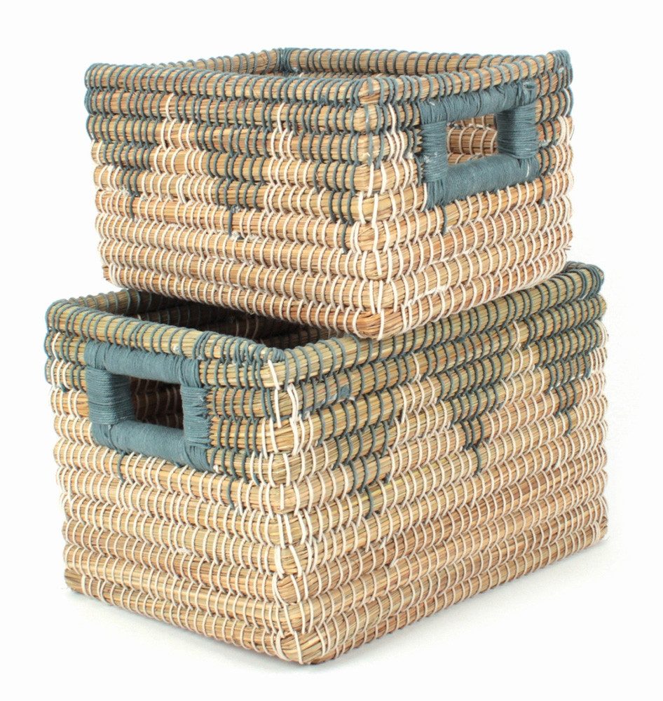 El Puente Aufbewahrungskorb Schrankkorb "Haze", 2er-Set, Handmade (2), Fair Trade