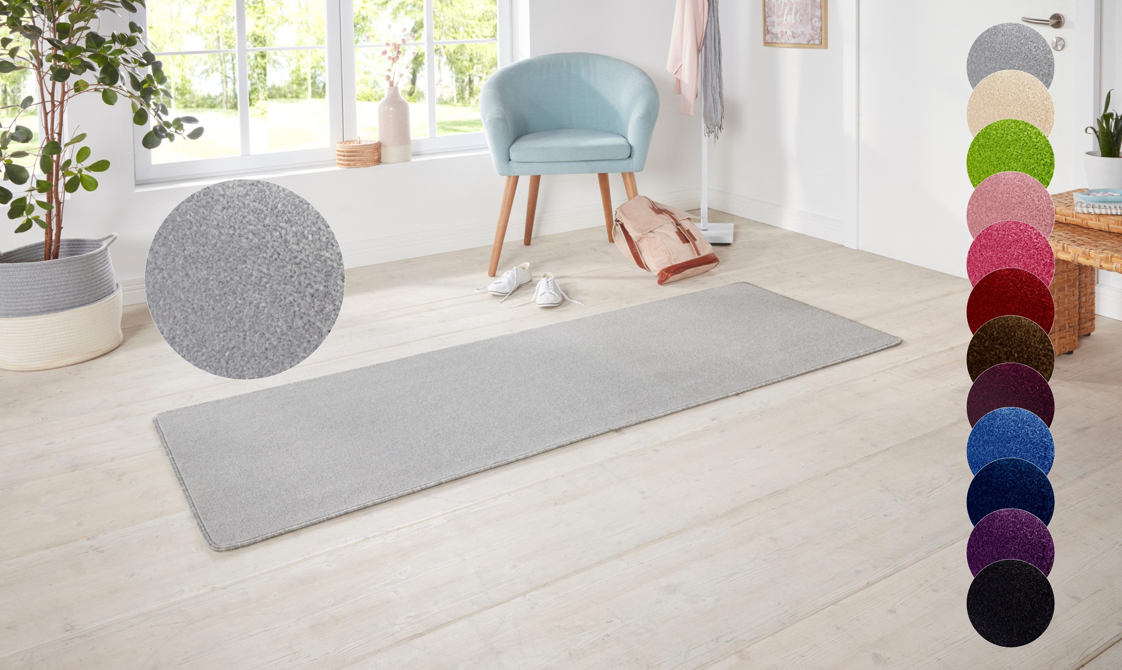 HANSE Home Teppich Shashi, rechteckig, Höhe: 8,5 mm, Kurzflor, Unifarben, Läufer, weich, Esszimmer, Kinderzimmer, Flur
