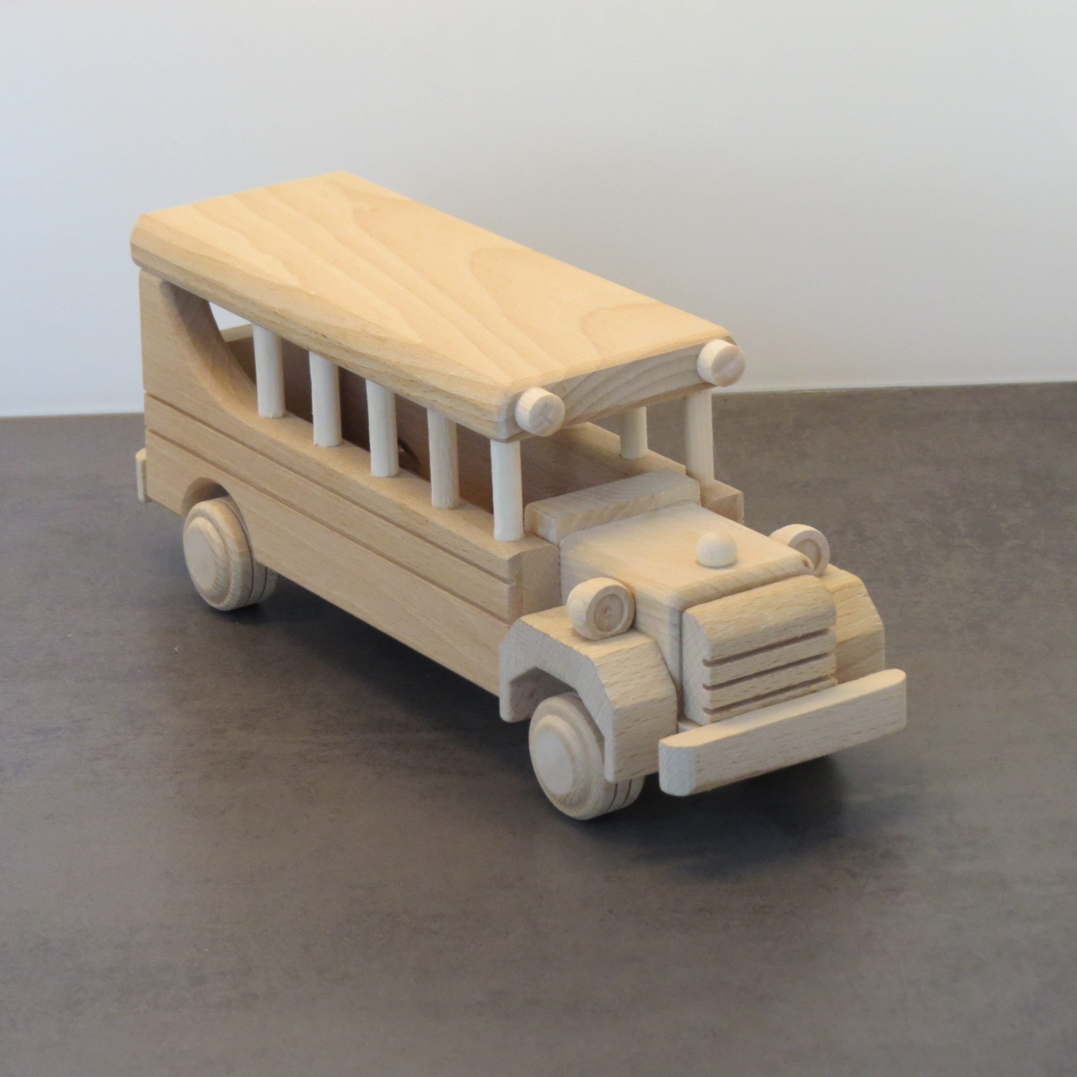 Holzprodukte Spielzeug-Bus Bus Schulbus Oldtimer Reisebus Omnibus Modellbus Fernbus Holz groß
