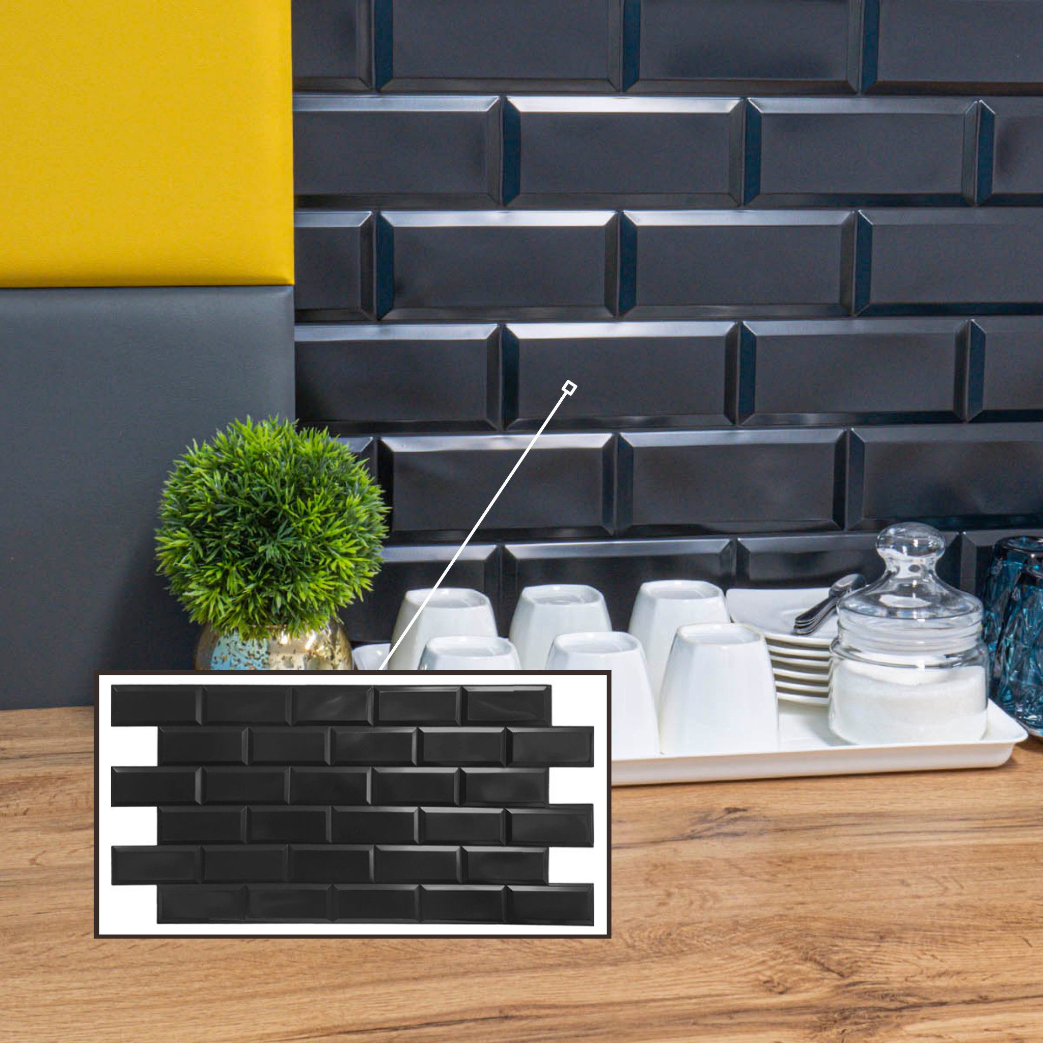 STM Company 3D Wandpaneel 3D-Wandpaneele PVC, Ziegel Optik, 1-20 Platten - 0.5-10 m², (20-tlg) Für Wohnzimmer, Küche & Bad, Einfache DIY-Montage