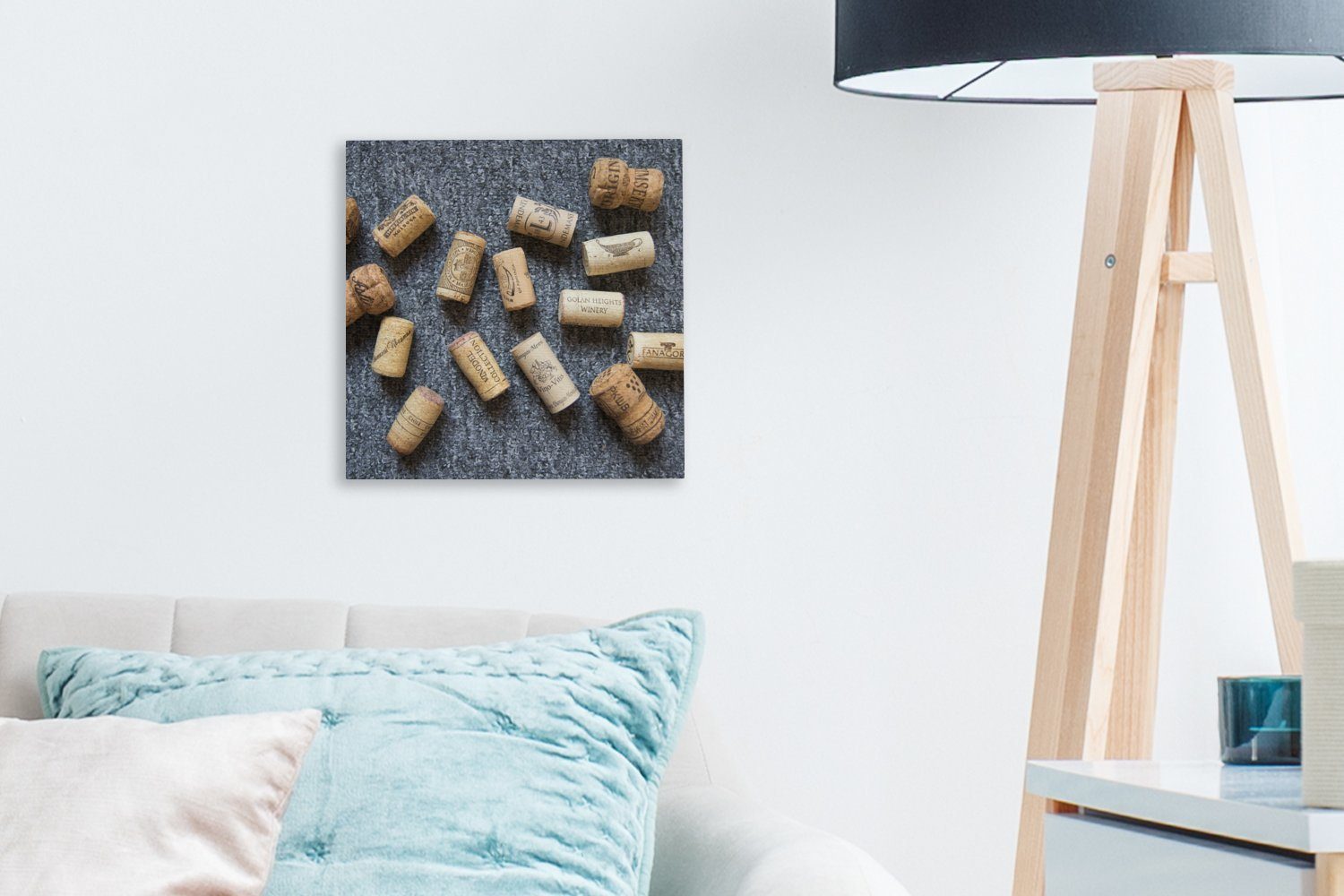 grauem Bilder für Schlafzimmer Leinwand Korken Hintergrund, OneMillionCanvasses® Wohnzimmer (1 auf St), Einzelne Leinwandbild