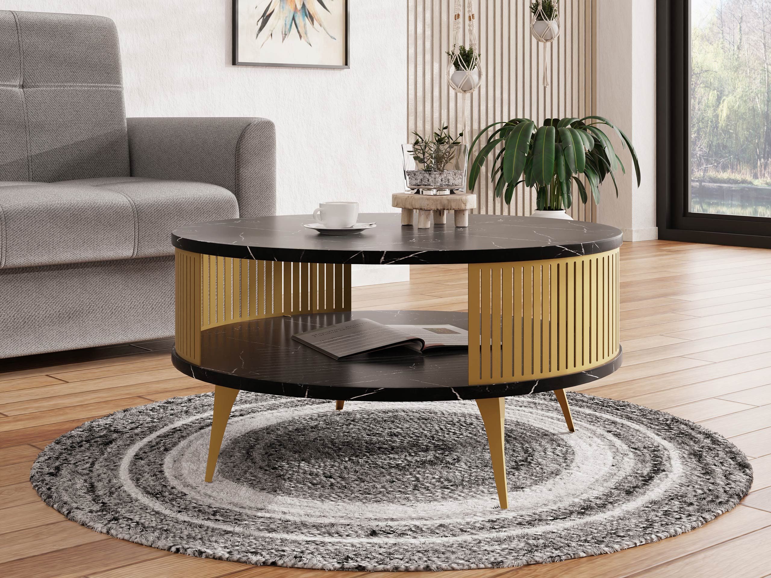 MIRJAN24 Couchtisch Roenni Gold, Beine und günstig online kaufen