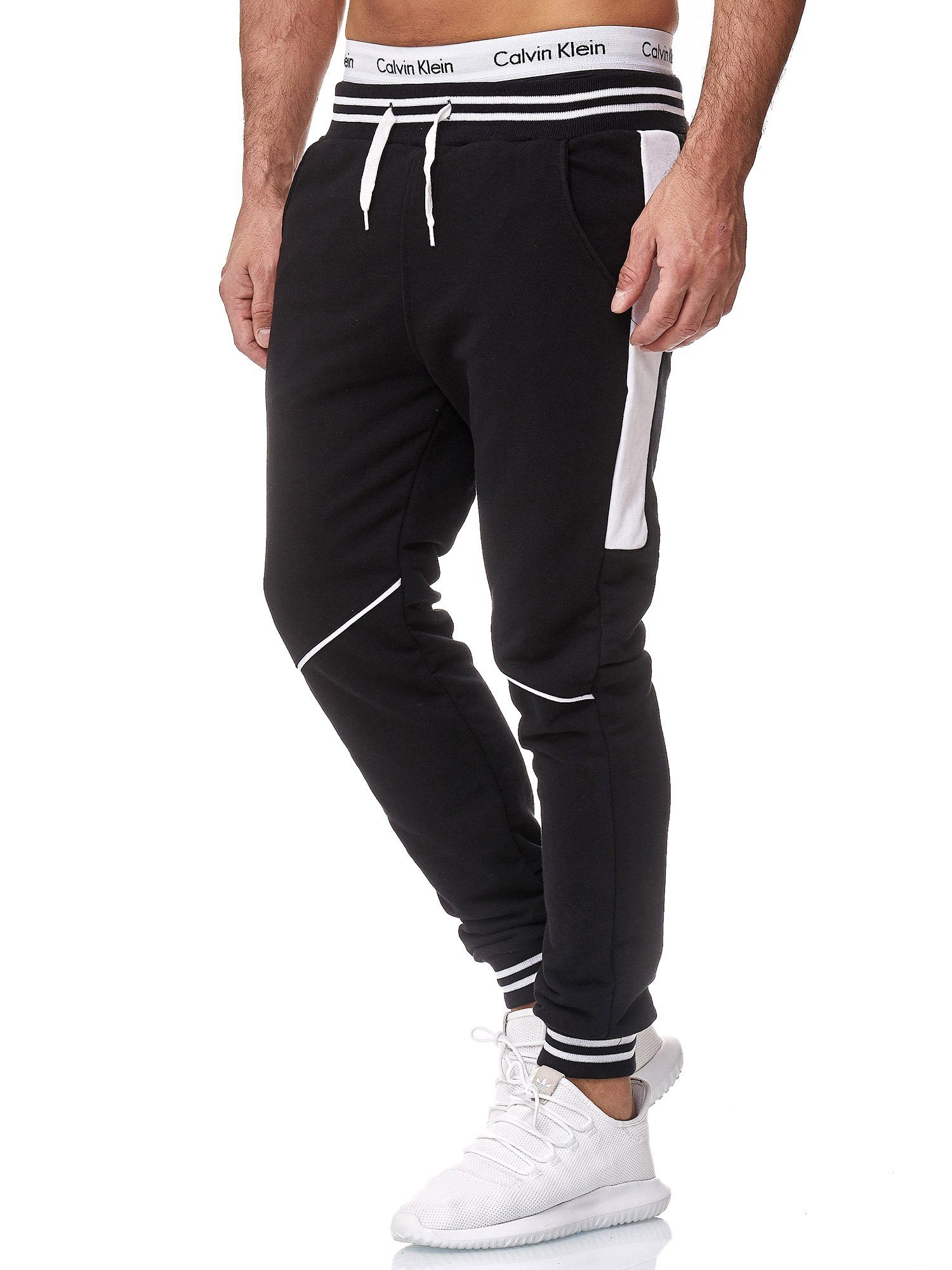 Code47 Jogginghose Code47 Herren Jogging Hose Jogger Streetwear Sporthose Modell 1317 (1-tlg) Schwarz Weiss