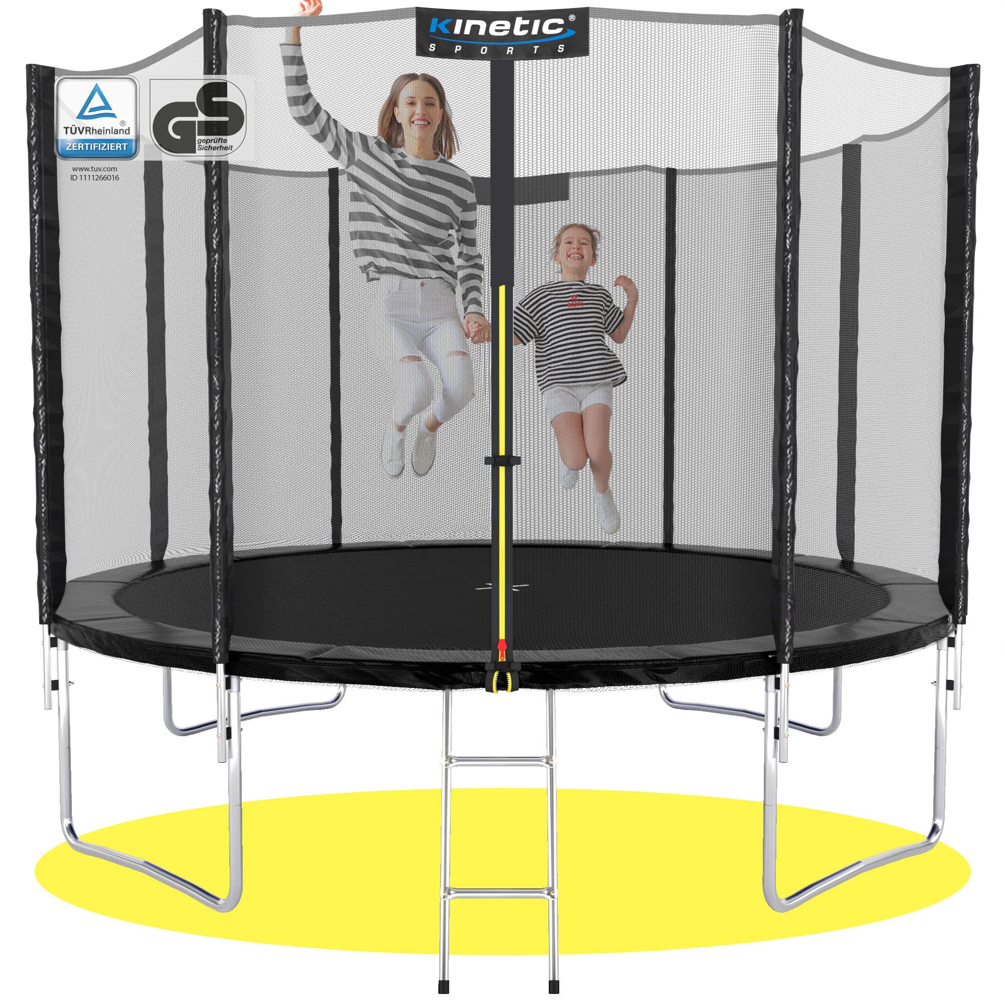 Kinetic Sports Gartentrampolin SALTO, Ø 244 cm, mit Sicherheitsnetz, TÜV Rheinland GS-geprüft