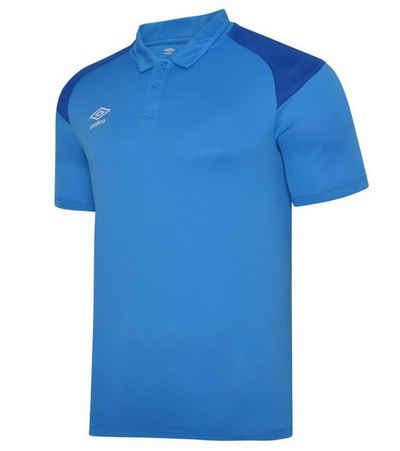 Umbro Rundhalsshirt umbro Poly Polo Herren Sport-Shirt Polohemd mit kontrastierender Schulterpartie Golf-Shirt 65293U-GQR Blau