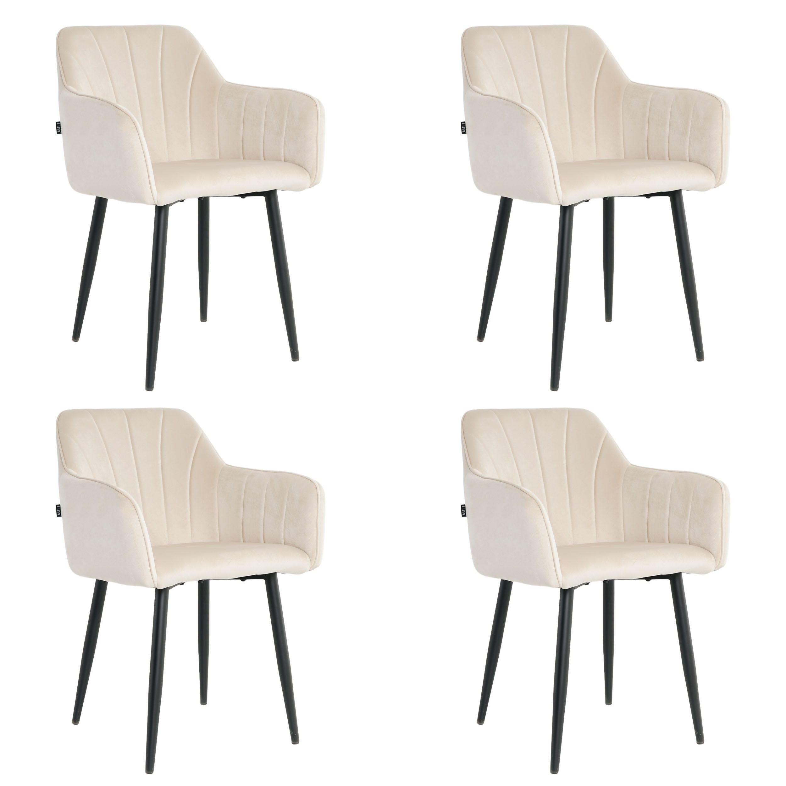 Lina® Esszimmerstuhl Rio Esszimmerstühle 2er Set – Samt & Metall, Modern & Komfortabel (2er, 4er, 6er Set, 4 St), einfache Montage langlebiges Material, modernes Design