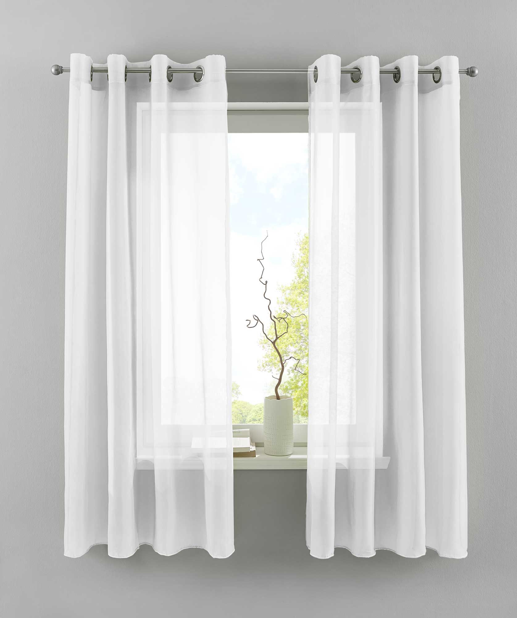Gardinenbox Gardine (2 St), Ösen, transparent, Voile, 2er Set Transparent » günstig online kaufen