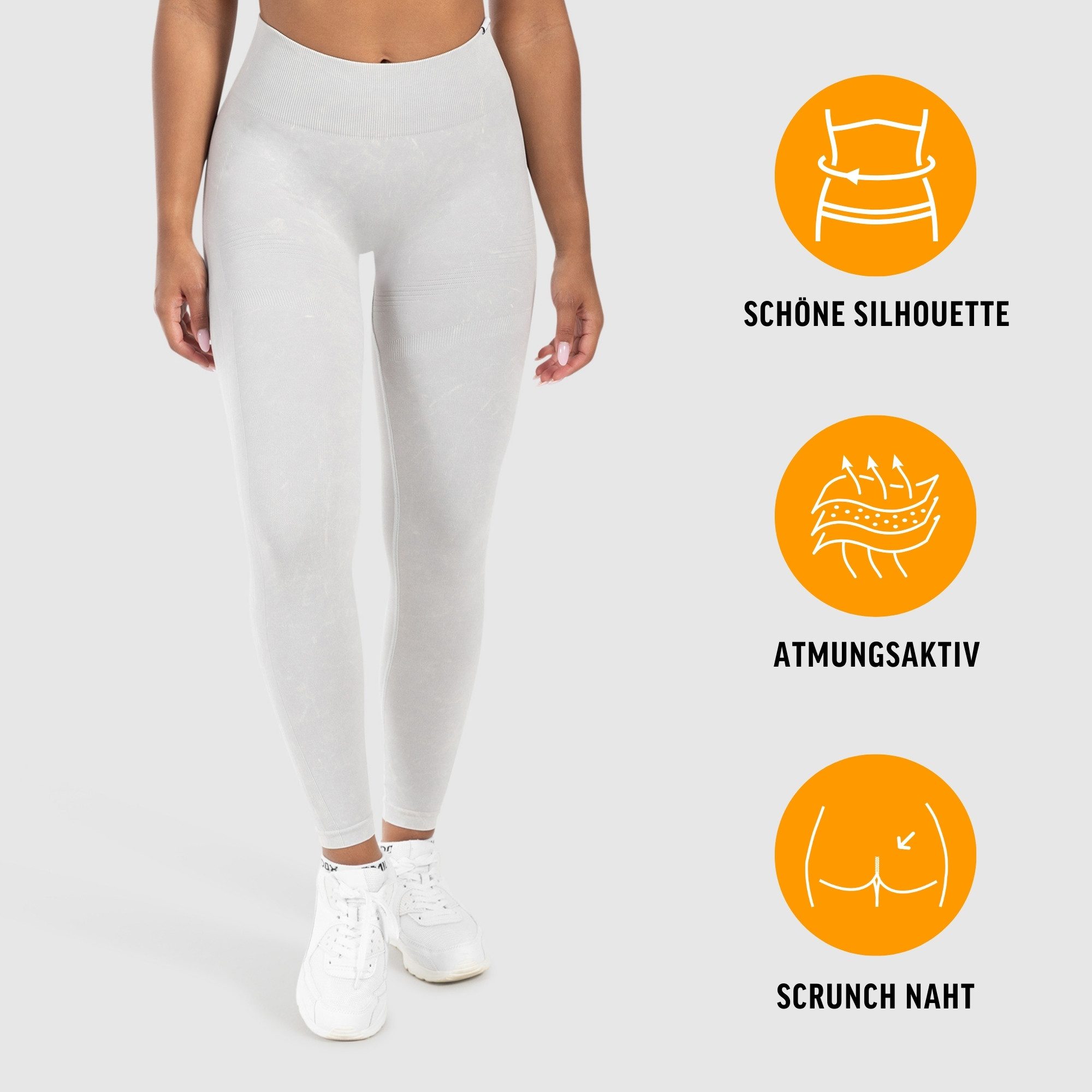 Smilodox Leggings Yune, Scrunch & Batik Optik mit Seamless Naht und Kontur, Fitness Hose elastisch, Blickdicht, komfortabel & stylisch, Gym Yoga Pilates