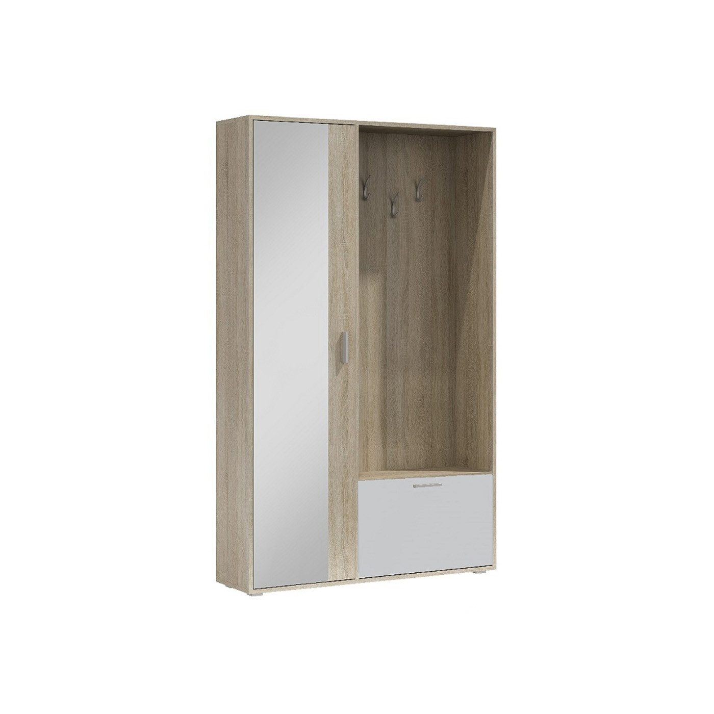 Marmex Möbel Kompaktgarderobe BIS SONOMA mit Spiegel und ausziehbarer Kleiderstange