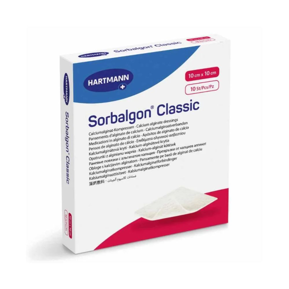 Kalt-Warm-Kompresse 18x Hartmann Sorbalgon® Classic, Calciumalginat-Kompressen - 10 Stück