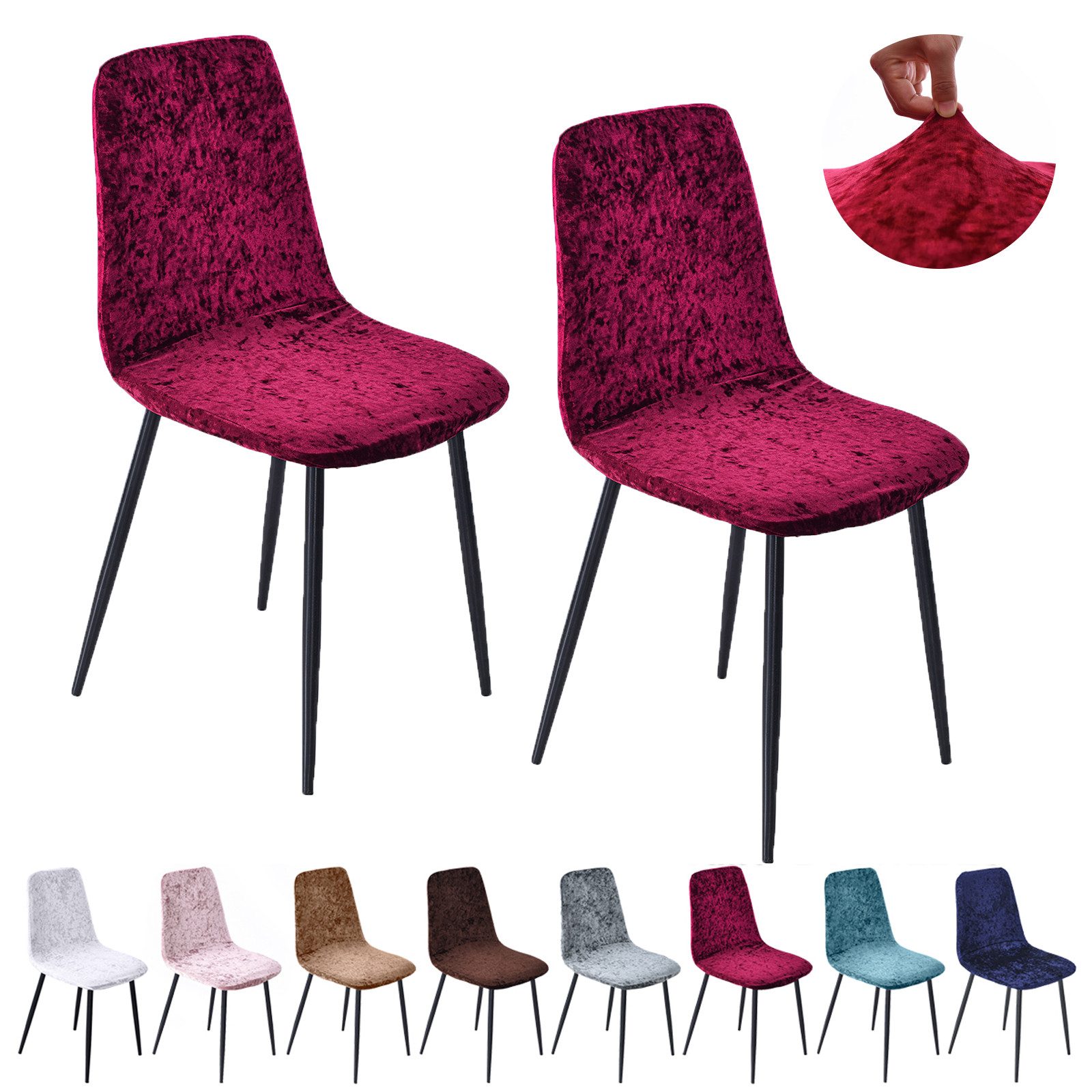 Jibenhome Stuhlbezug Stuhlhussen Samt, Einfarbig, Stretch,Schalenstuhl Abde günstig online kaufen