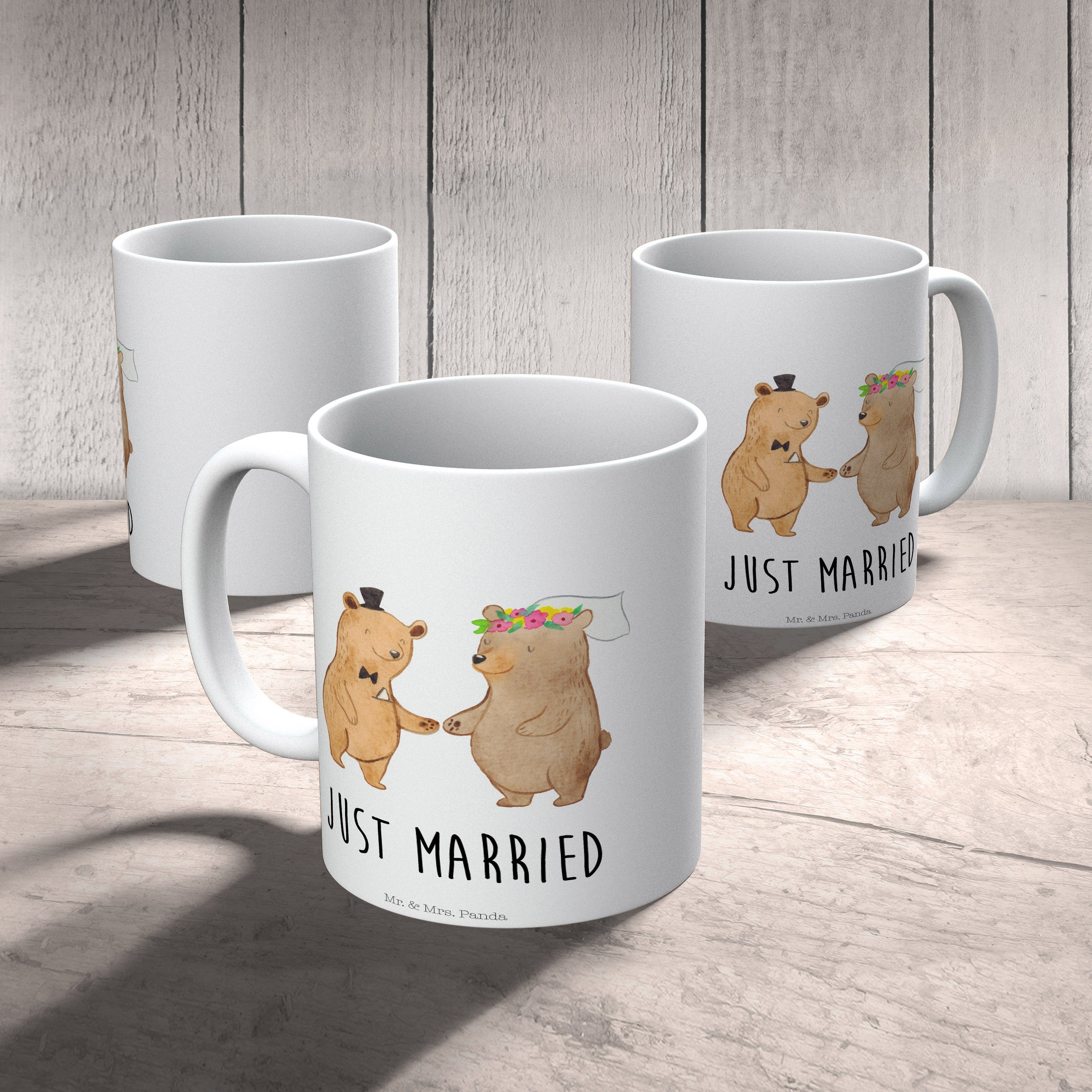 Mr. & Mrs. Panda Tasse Tasse - Teebecher, Sprüche, Weiß Bären - Geschenk, Heirat Keramik Ho, Trauung
