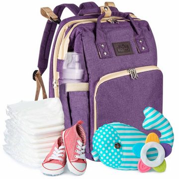 all Kids United Wickelrucksack »Babytasche mit Kinderbett« (Set, Baby-Rucksack, Wickelauflage, integriertem Babybett, Kinderwagen-Haken)