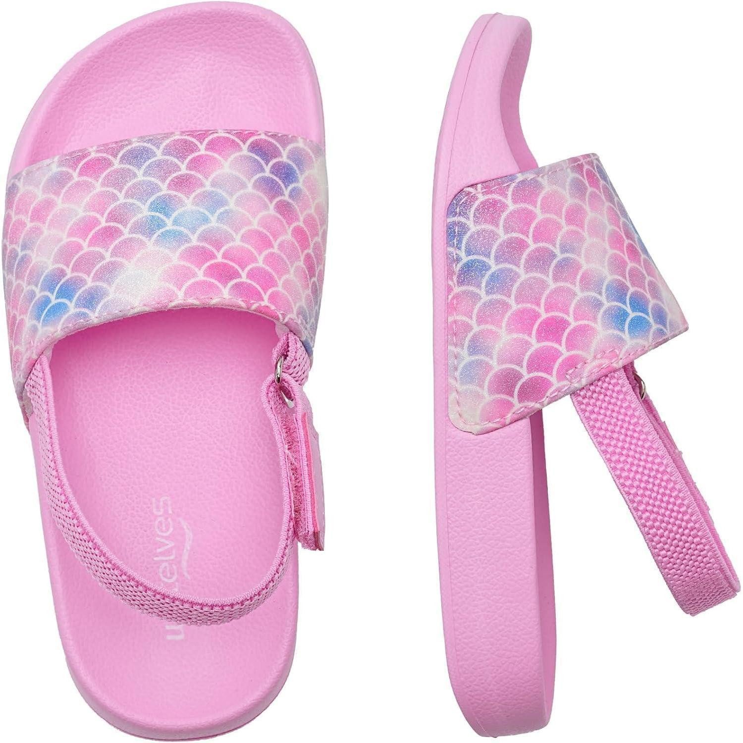 Badelatschen Kinder rutschfest Strand Sandalen 31 EU Rosa Glitzer Badesandale