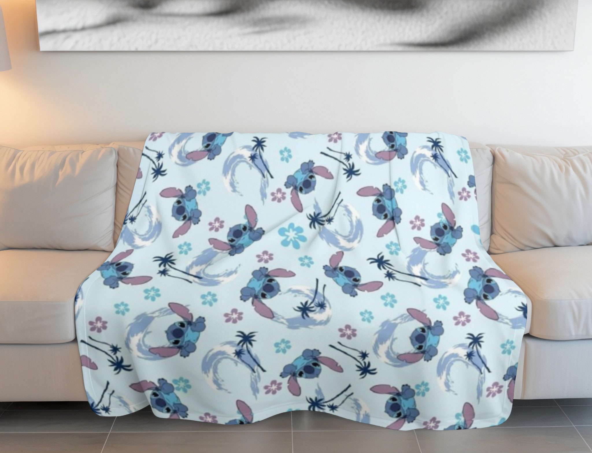 Wohndecke Wohndecke Set 110x150 cm – Flauschige Decke, Lilo & Stitch