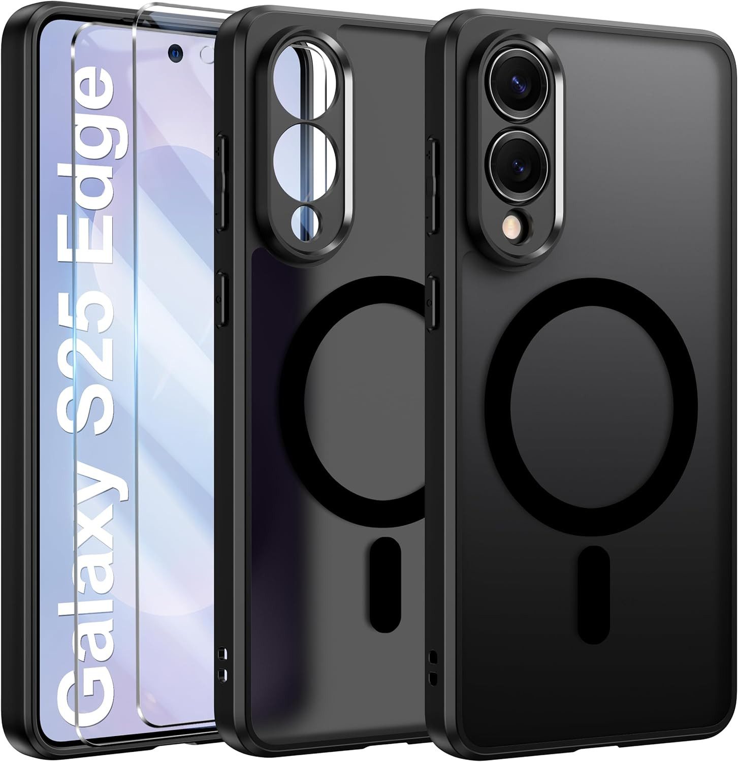 MSM Handyhülle Hülle + 2X Schutzglas für Samsung Galaxy S25 Edge Panzerfolie MagSafe
